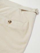 De Petrillo - Pleated Cotton-Blend Corduroy Trousers - White