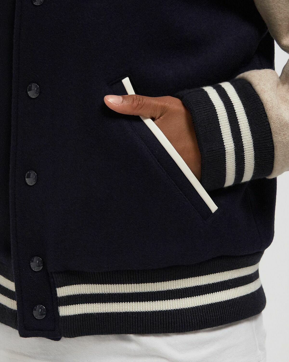 Sporty & Rich Champions Wool Varsity Jacket blue/beige Womens Bomber Jacket