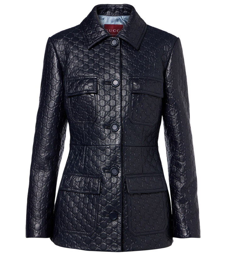 Photo: Gucci GG embossed leather jacket