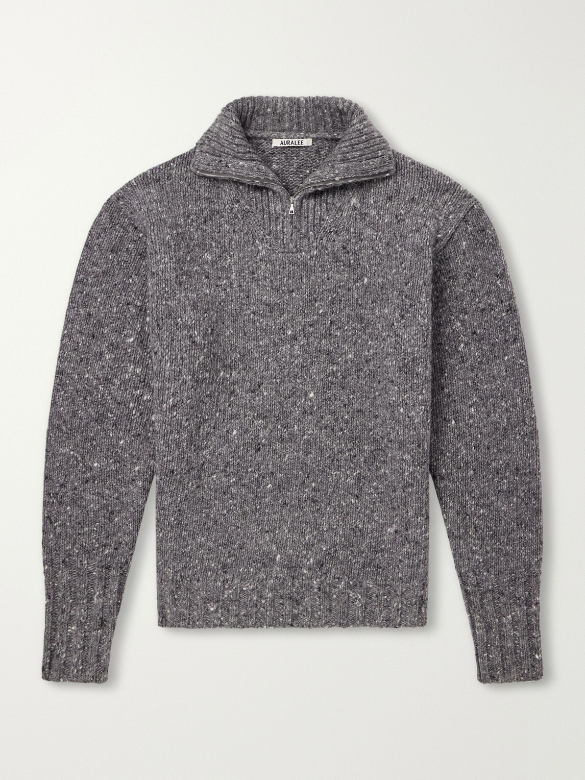 Auralee - Wool Half-Zip Sweater - Gray