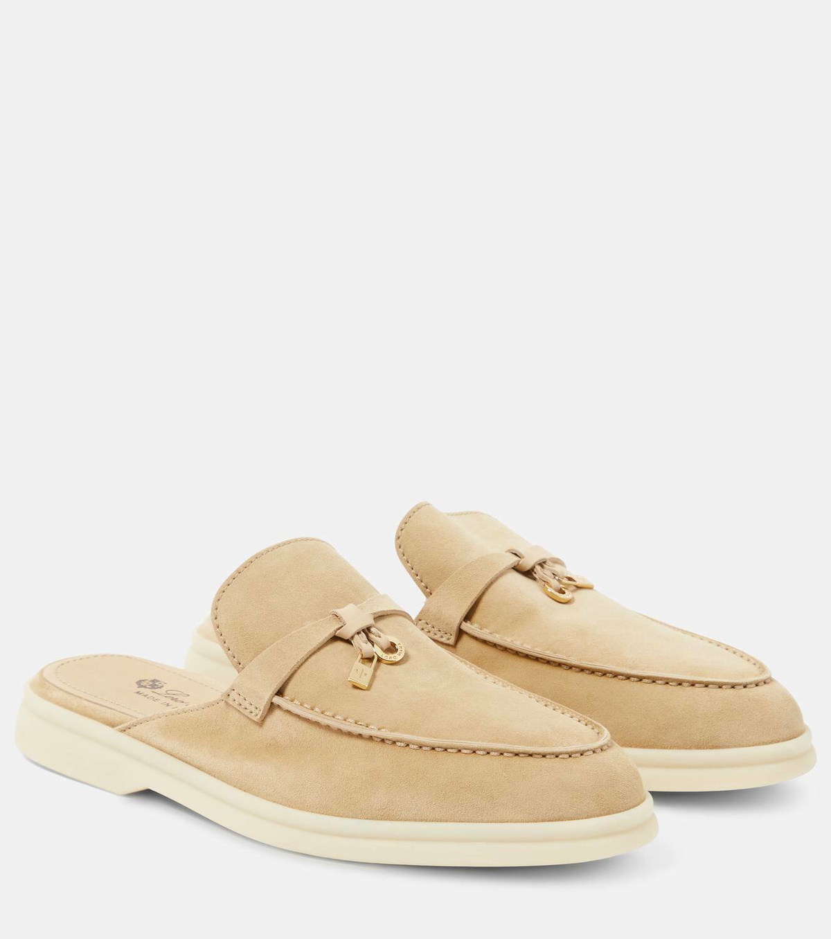 Loro Piana Charms Walk embellished suede mules
