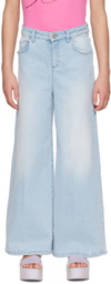 Miss Blumarine Kids Blue Printed Jeans