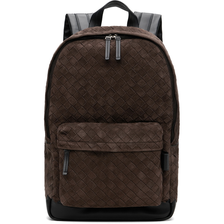 Photo: Bottega Veneta Brown & Black Classic Intrecciato Backpack