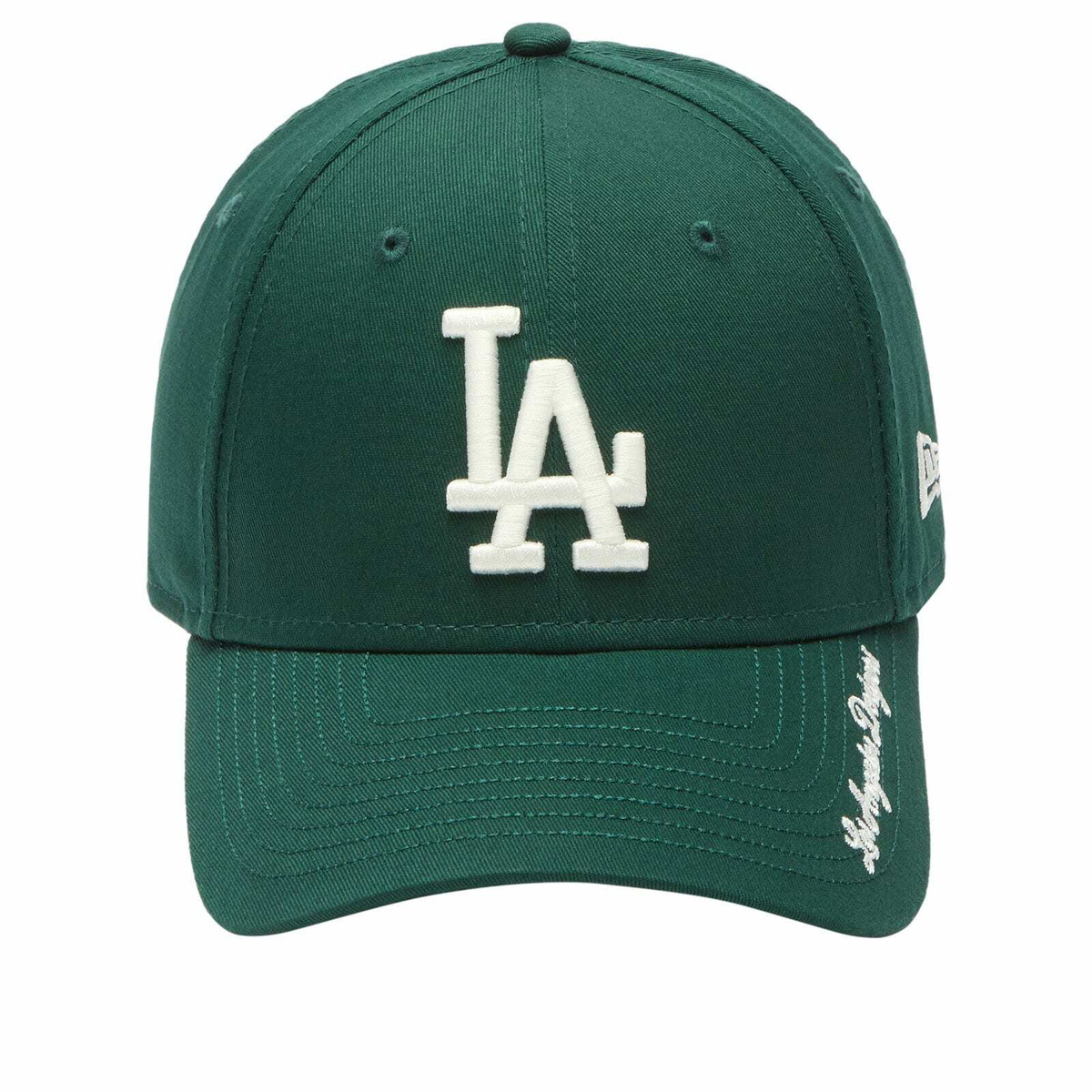 New Era LA Dodgers Visor Script 9Forty Cap in Dark Green 