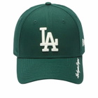 New Era LA Dodgers Visor Script 9Forty Cap in Dark Green 