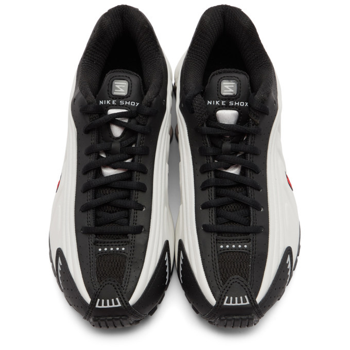 Nike Black and White Shox R4 Sneakers