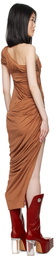 Rick Owens Brown Lido Draped Midi Dress