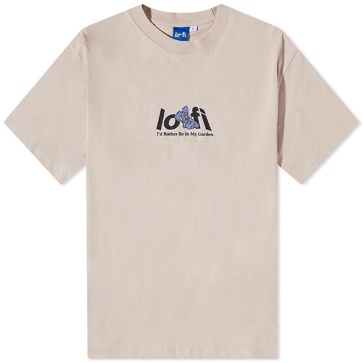Photo: Lo-Fi Men's Garden Logo T-Shirt in Sand