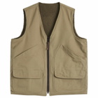 Café Mountain Men's Reversible Foragers Vest in Washed Limestone/Olive