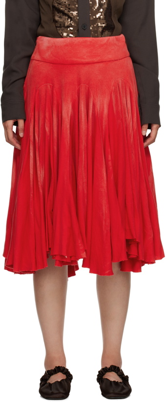 Photo: Edward Cuming Red Gathered Midi Skirt