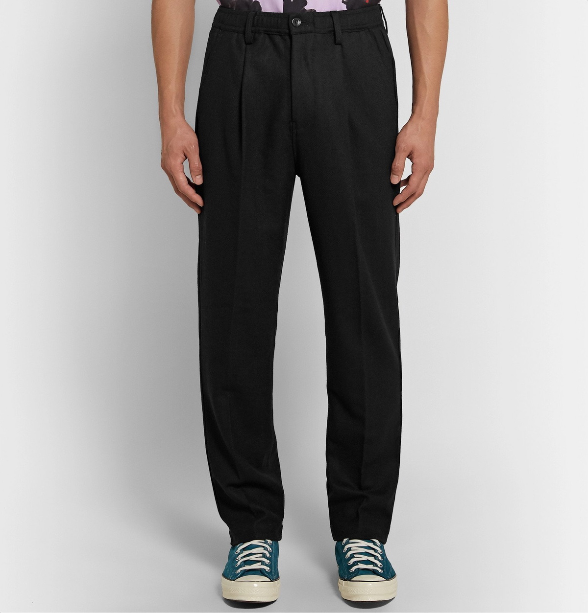 Saturdays NYC - Black Varick Tapered Wool-Blend Trousers - Black