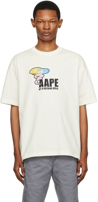 Photo: AAPE by A Bathing Ape White Moonface T-Shirt