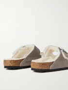 Birkenstock - Arizona Shearling-Lined Suede Sandals - Gray