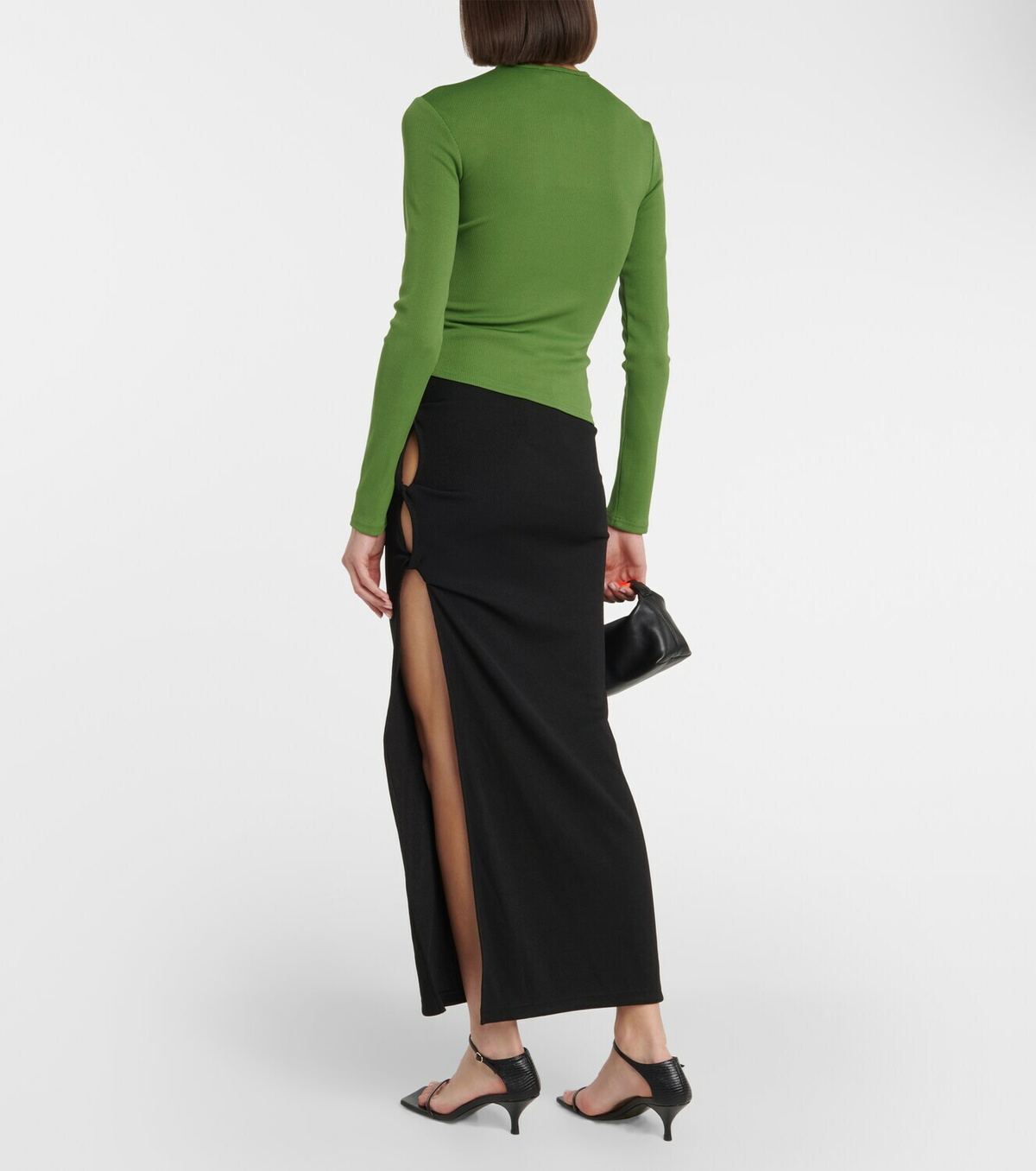 【Christopher Esber】 Open Twistリブニット maxiスカート Open Twist maxi dress in multicoloured - Christopher Esber