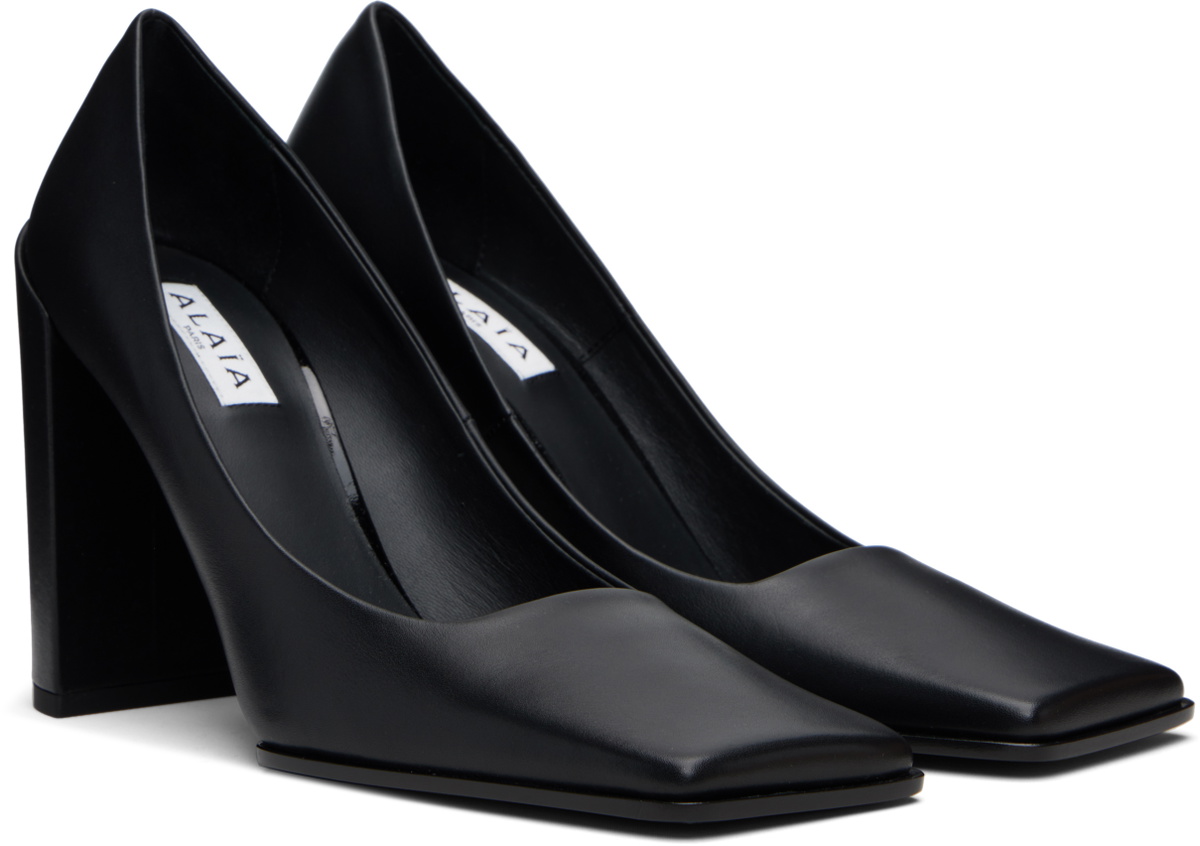 ALAÏA Black Shiny Calf 90 Heels ALAÏA