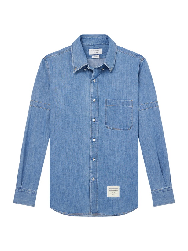 Photo: Thom Browne - Denim-Effect Cotton Shirt - Blue