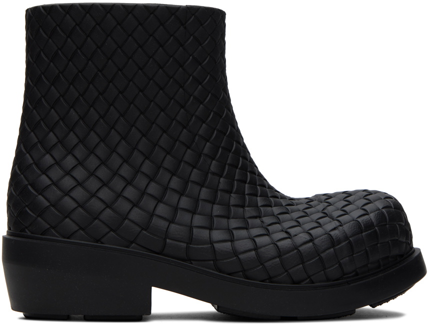 BOTTEGA VENETA FIREMAN ブーツ イントレチャート 41 Bottega Veneta Woven Rubber FIREMAN Pull-On Booties women