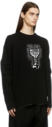 Boramy Viguier Black French Terry Print Long Sleeve T-Shirt