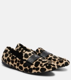 Tory Burch Ballet leopard-print calf hair loafers