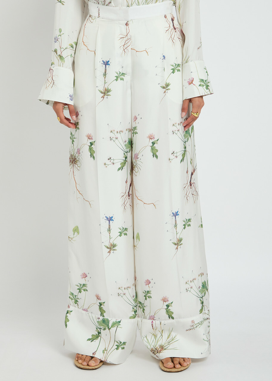 Erdem Printed Silk Pyjama Trousers No Colour