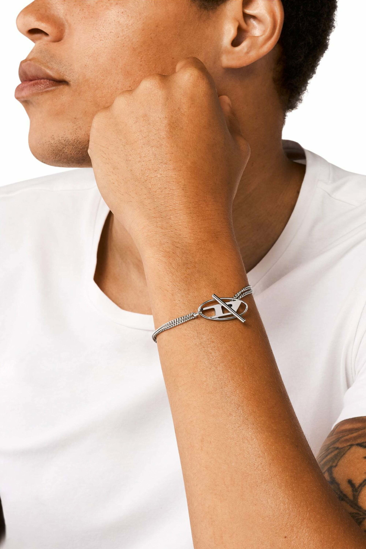 Diesel Stainless Steel Chain Bracelet - Bracelets - Unisex - Silver