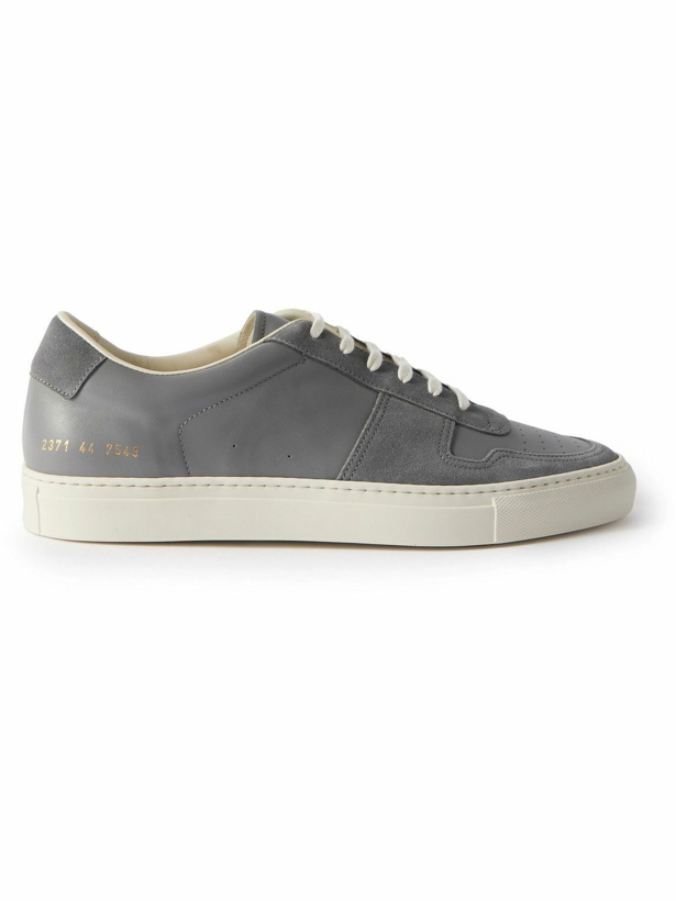 Photo: Common Projects - Bball Suede-Trimmed Leather Sneakers - Gray