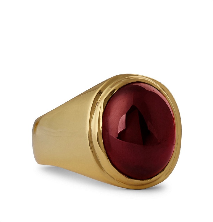 Photo: MAPLE - Tommy Gold-Plated Garnet Ring - Gold