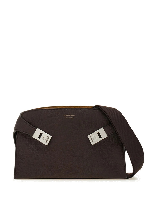 Photo: Ferragamo Mens Hug messenger bag in Brown