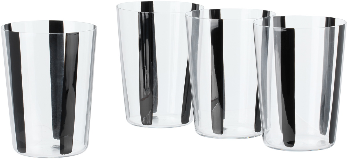 The Conran Shop Black Nova Stripe Tumbler Set, 4 pcs
