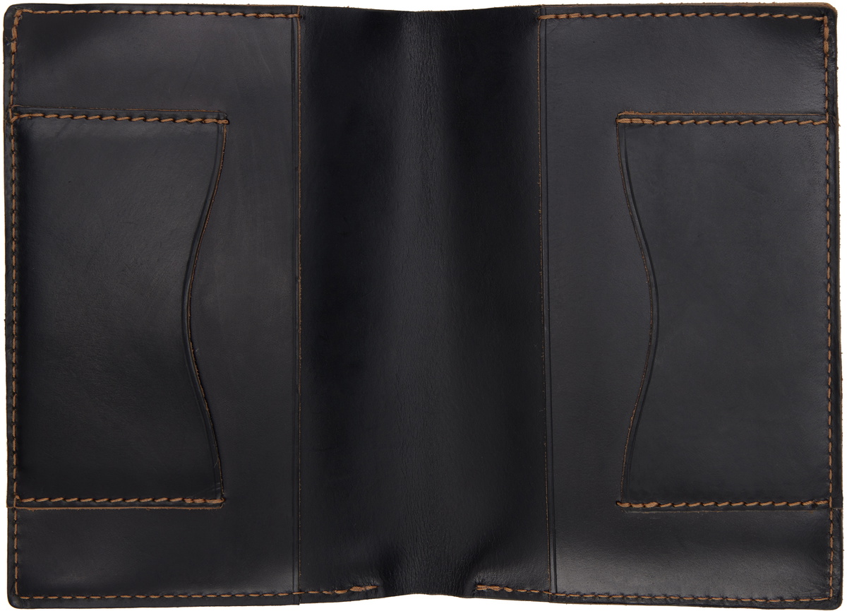 RRL Black Leather Passport Holder RRL