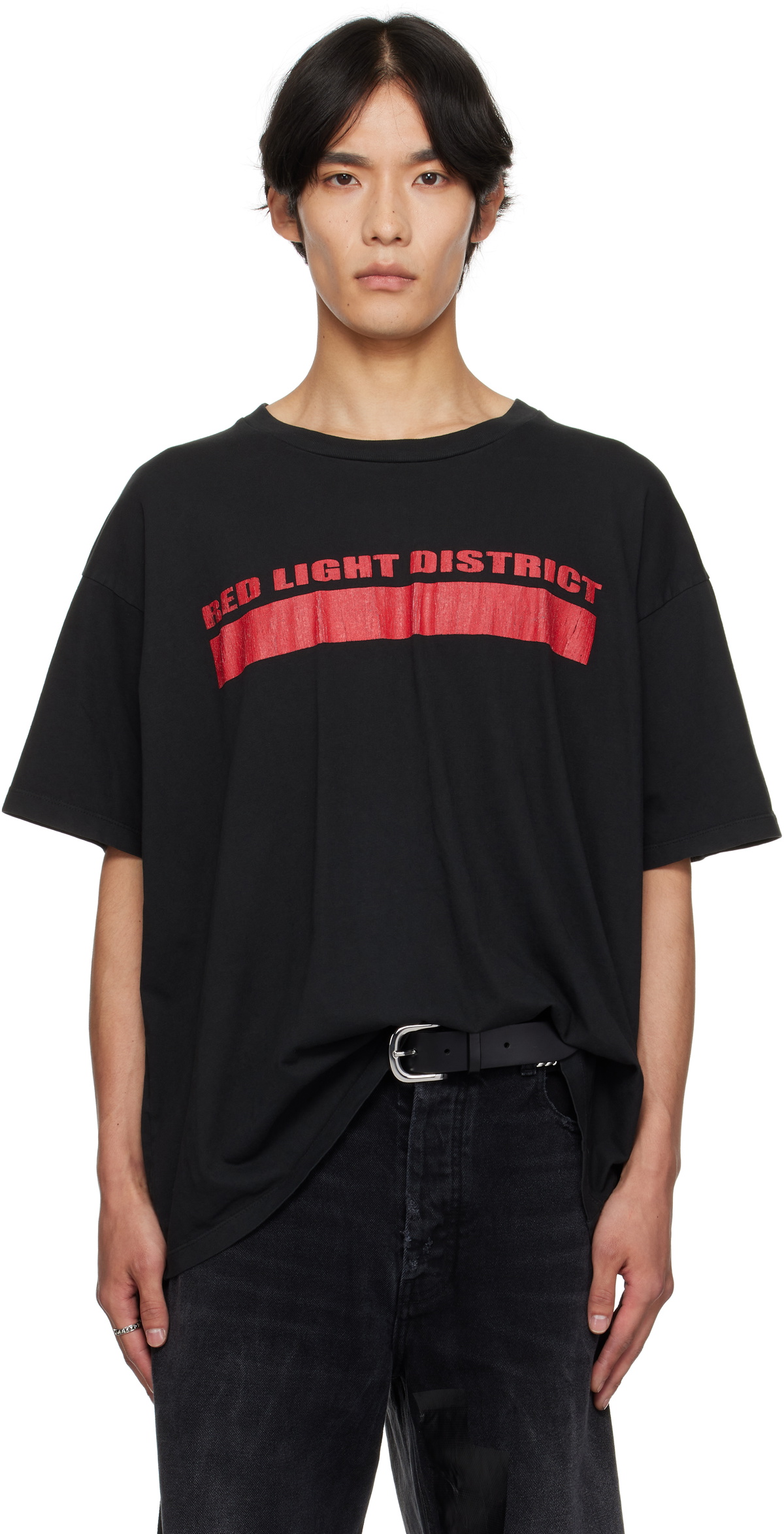 ALEXANDER DIGENOVA Black 'Red Light District' T-shirt