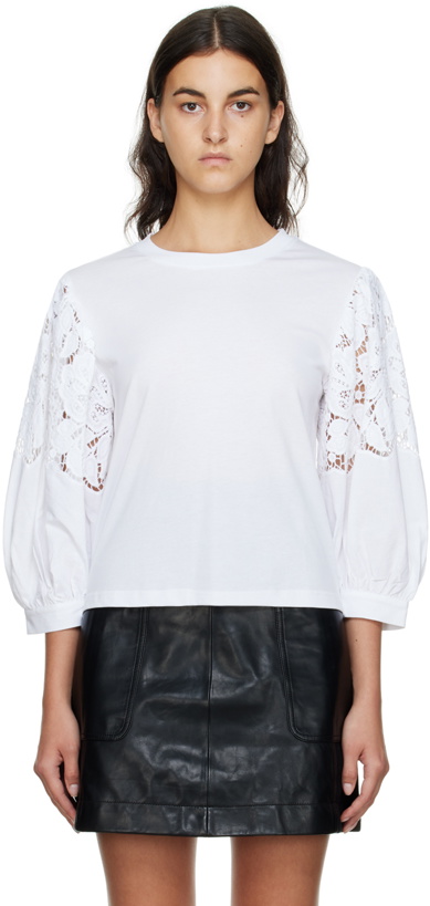 Photo: See by Chloé White Paneled T-Shirt