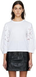 See by Chloé White Paneled T-Shirt