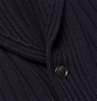 TOM FORD - Shawl-Collar Ribbed Merino Wool Cardigan - Blue