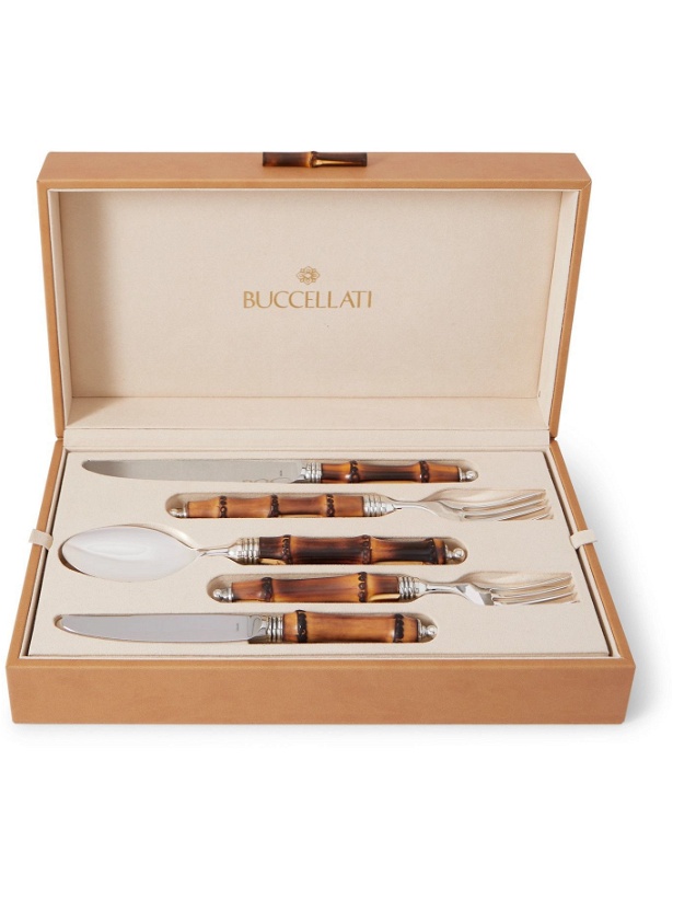 Photo: BUCCELLATI - Tahiti Sterling Silver and Bamboo Cutlery Set