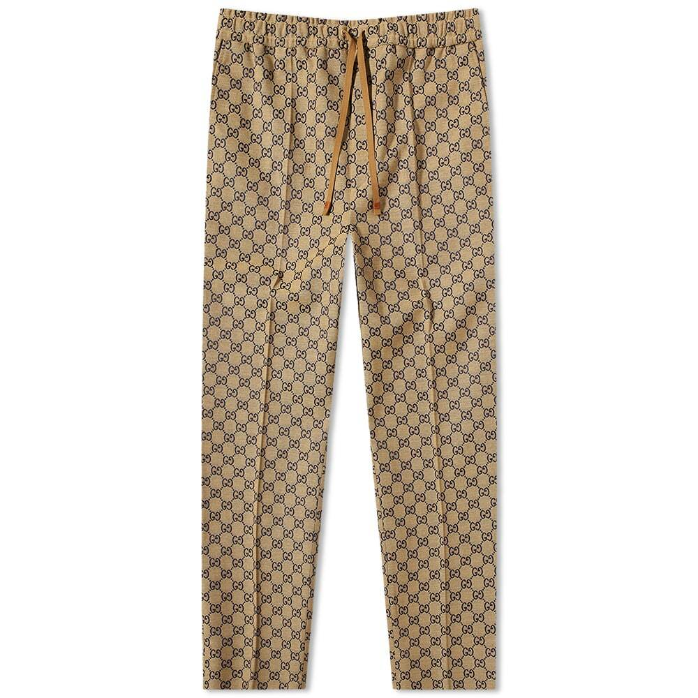 Gucci Men's GG Canvas Trouser in Beige Gucci