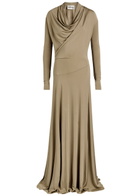 Tove Vevina Draped Stretch-jersey Maxi Dress Khaki