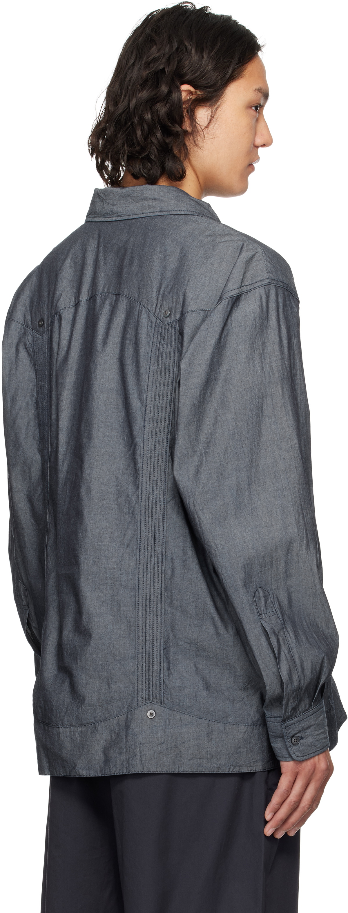Engineered Garments Navy Guayabera Shirt