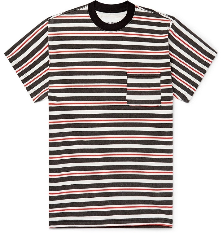Photo: Noon Goons - Striped Cotton-Jersey T-Shirt - Black