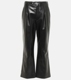Saint Laurent - Leather straight cropped pants