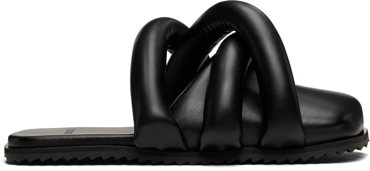 YUME YUME Black Closed Toe Tyre Slide Loafers