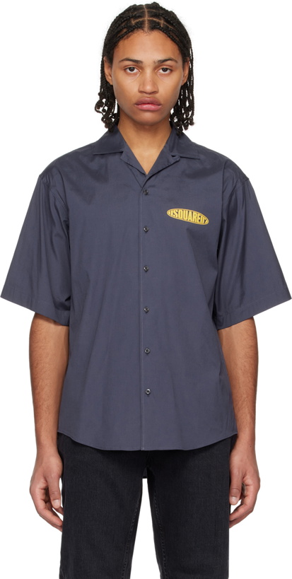 Photo: Dsquared2 Navy Surfboard Bowling Shirt