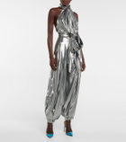Alexandre Vauthier - Wide-leg silk-blend lamé pants