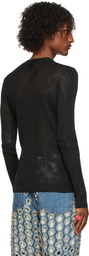 Bottega Veneta Black Metallic Effect V-Neck Sweater