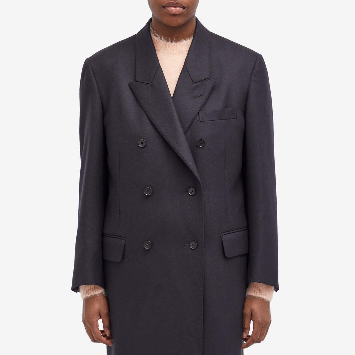 Auralee Women's Light Melton Chesterfield Coat in Top