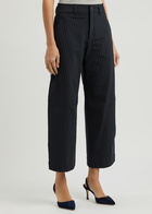 High Minority Pinstriped Stretch-jersey Trousers Navy