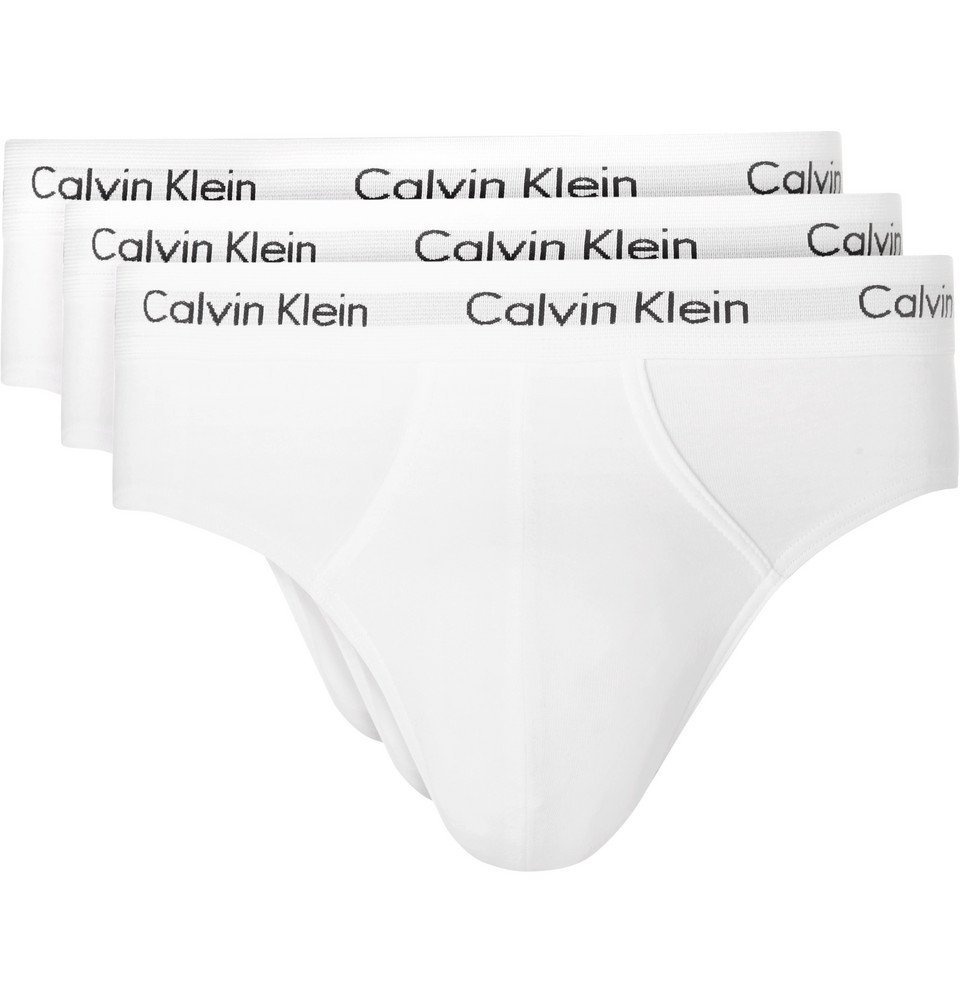 CALVIN KLEIN UNDERWEAR Three-Pack Stretch-Cotton Briefs for Men