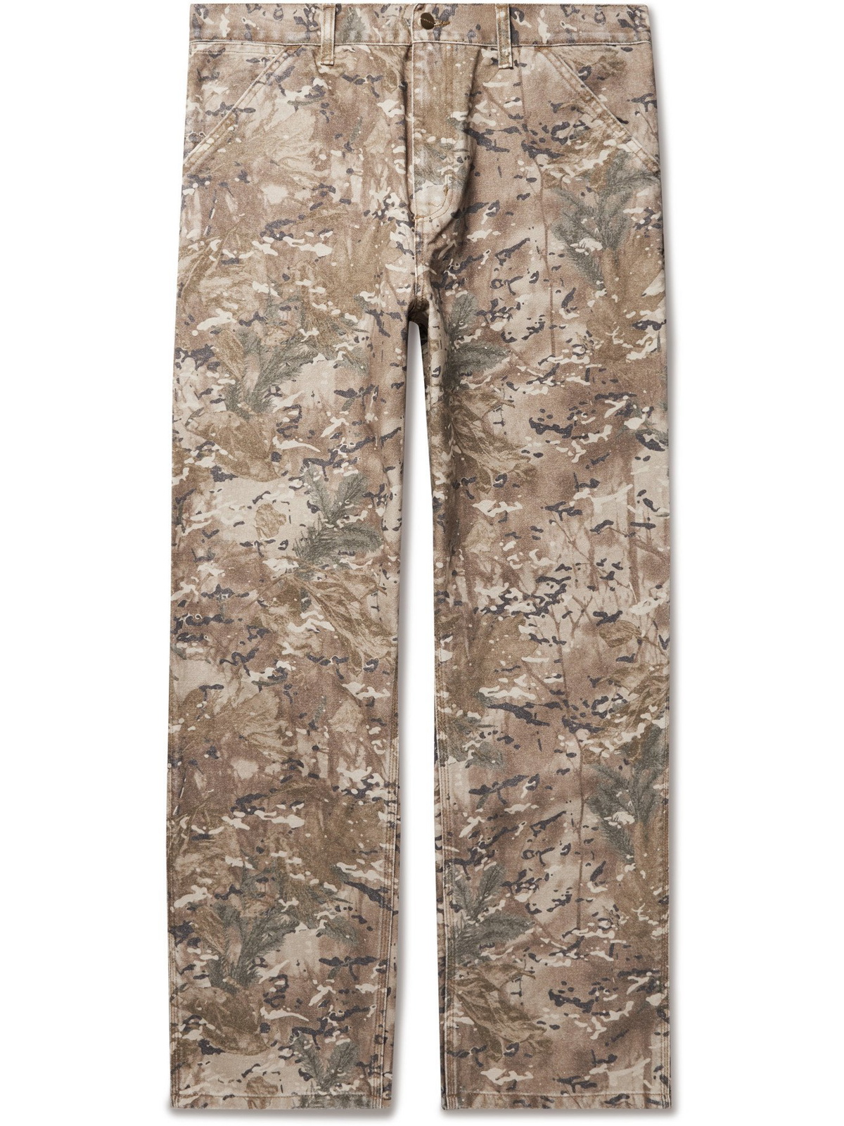 CARHARTT WIP - Camouflage-Print Organic Cotton-Canvas Trousers - Brown ...