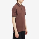 Fred Perry Men's Original Twin Tipped Polo Shirt in Brick/Black