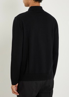 Valentino Garavani Vlogo-intarsia Wool Polo Jumper Black And White